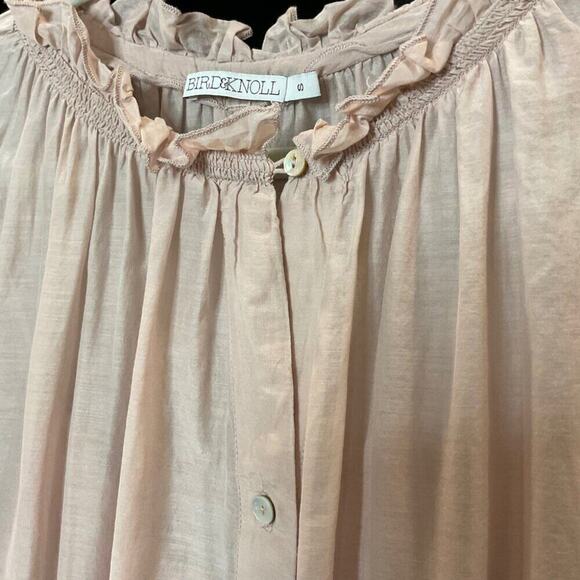 Bird & Knoll Petal Pink Tiered Dress Silk Cotton coquette feminine‎ - Picture 3 of 9